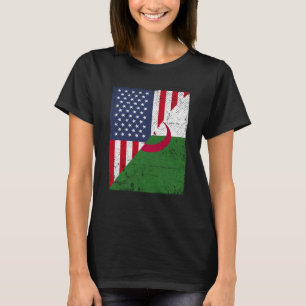 Half USA Flag Half Albania Flag American Albanian  T-Shirt