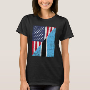Half USA Flag Half Botswana Flag American Botswani T-Shirt