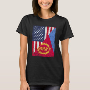 Half USA Flag Half Eritrea Flag American Eritrean T-Shirt