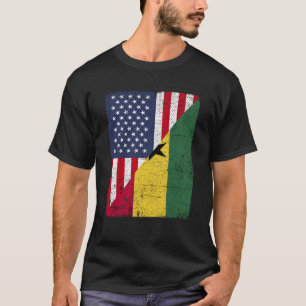 Half USA Flag Half Ghana Flag American Ghanaian T-Shirt