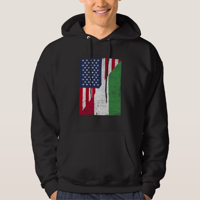 Half USA Flag Half Hungary Flag American Hungarian Hoodie (Front)