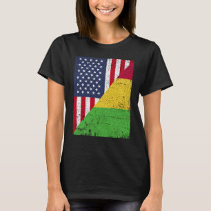 Half USA Flag Half Mali Flag American Malian T-Shirt