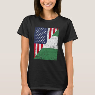Half USA Flag Half Nigeria Flag American Nigerian T-Shirt