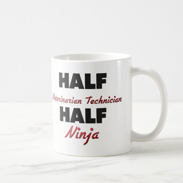 Half Veterinarian Technician Half Ninja Coffee Mug (Right)