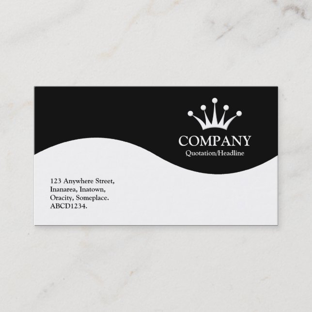 Half Wave Crown - Black Business Card (Front)
