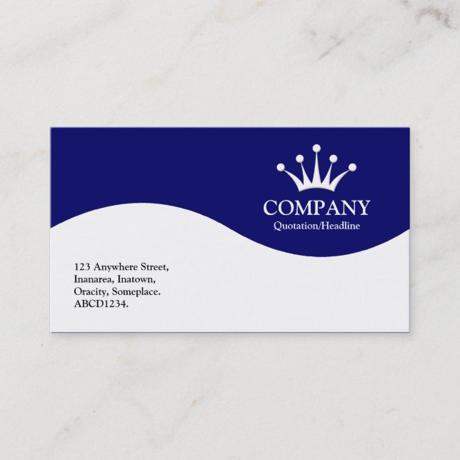 Half Wave Crown - Dark Blue Business Card (Front)