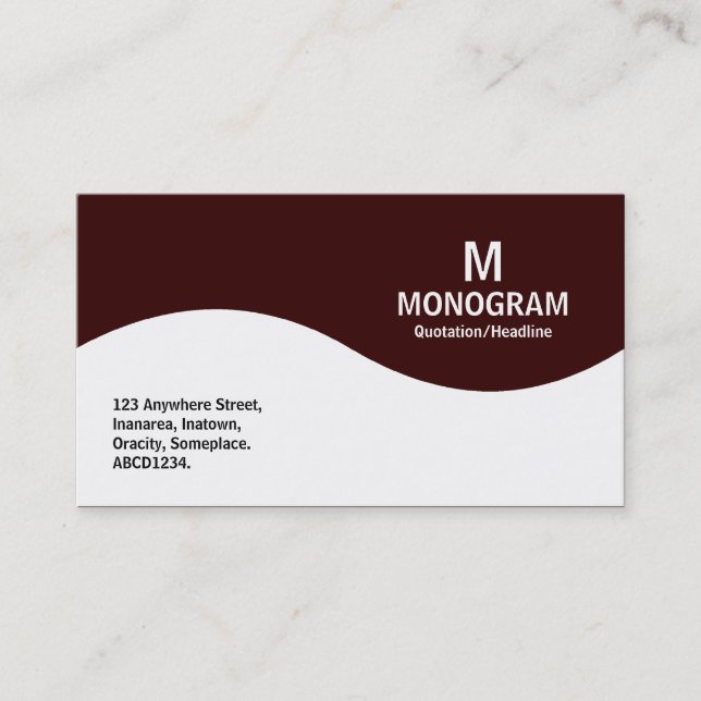 Half Wave Monogram - Dark Brown 330000 Business Card (Front)