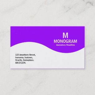 Half Wave Monogram - Purple 9900FF Business Card