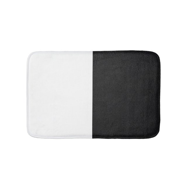 half white half black bath mat (Front)