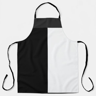 half white half black, half black half white apron