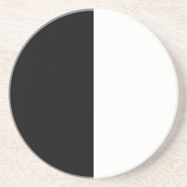 half white half black, half black half white coaster (Front)