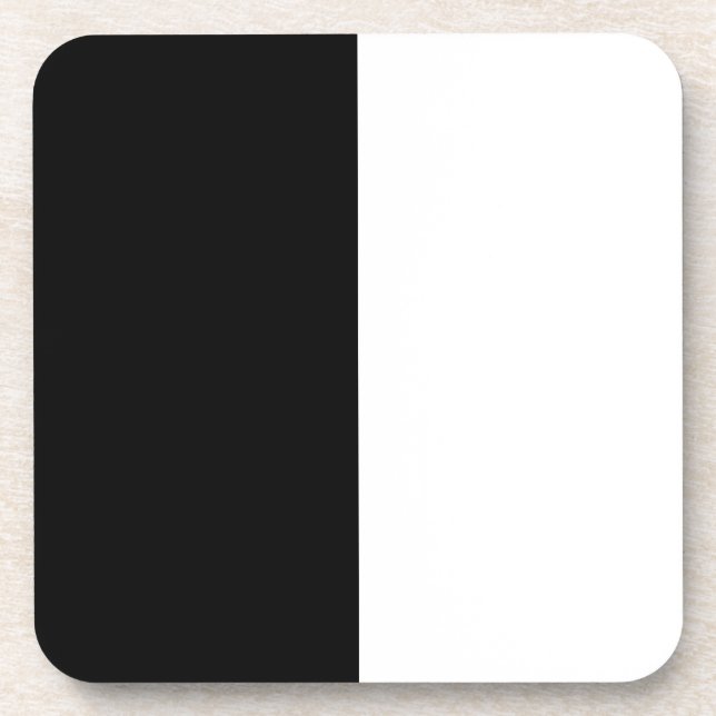 half white half black, half black half white coaster (Front)