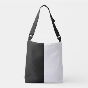 half white half black, half black half white crossbody bag