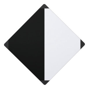 half white half black, half black half white graduation cap topper