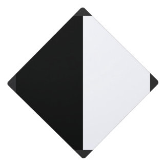 half white half black, half black half white graduation cap topper