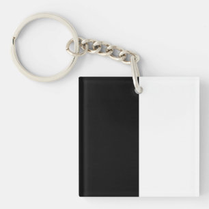 half white half black, half black half white keychain
