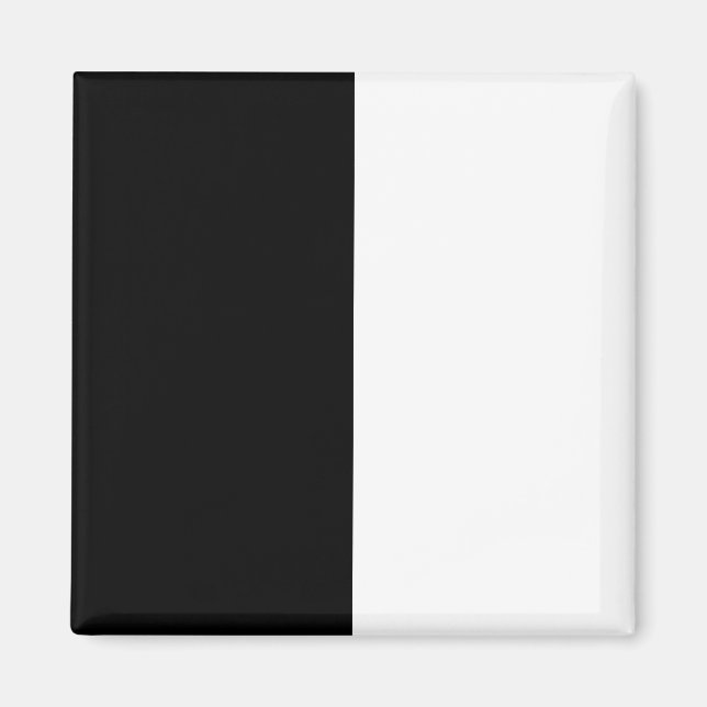 half white half black, half black half white magnet (Front)