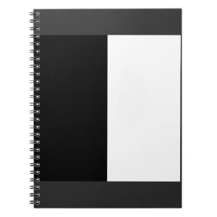 half white half black, half black half white notebook