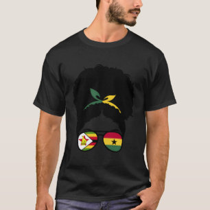 Half Zimbabwean Half Ghanaian Afro Zimbabwe Ghana  T-Shirt