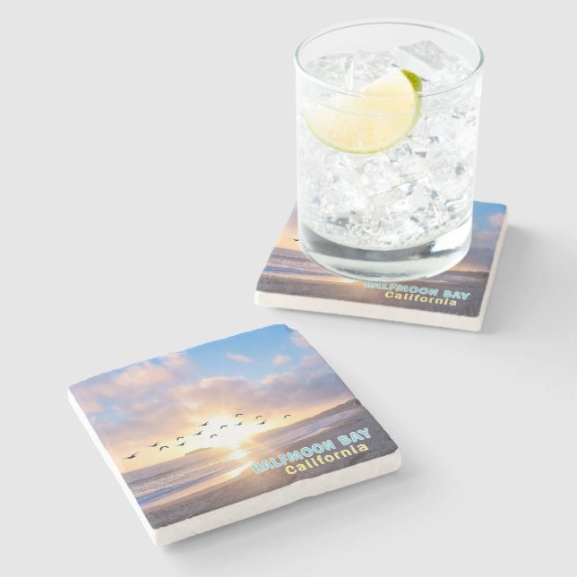 Halfmoon Bay Stone Coaster (Side)