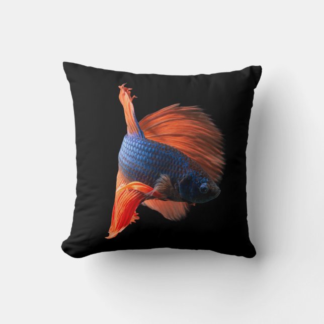 Halfmoon Betta Fish Throw Pillow (Front)