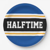 HALFTIME Blue Black White Yellow Party Stripes