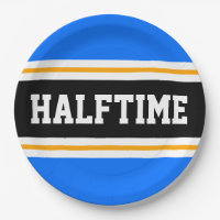 HALFTIME Bright Blue Black White Yellow Stripes