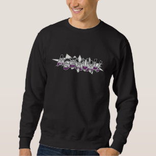 Halftone Asexual Pride Ace Symbol with Flag Backgr Sweatshirt