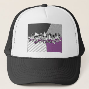 Halftone Asexual Typography Trucker Hat