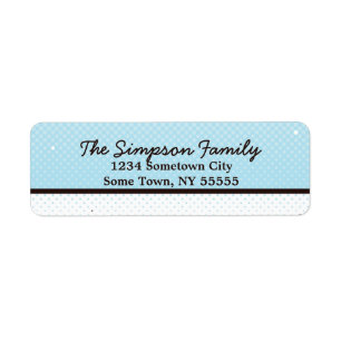 Halftone Blue and Brown Return Address Label