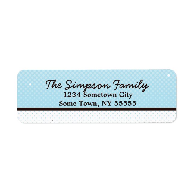 Halftone Blue and Brown Return Address Label (Front)