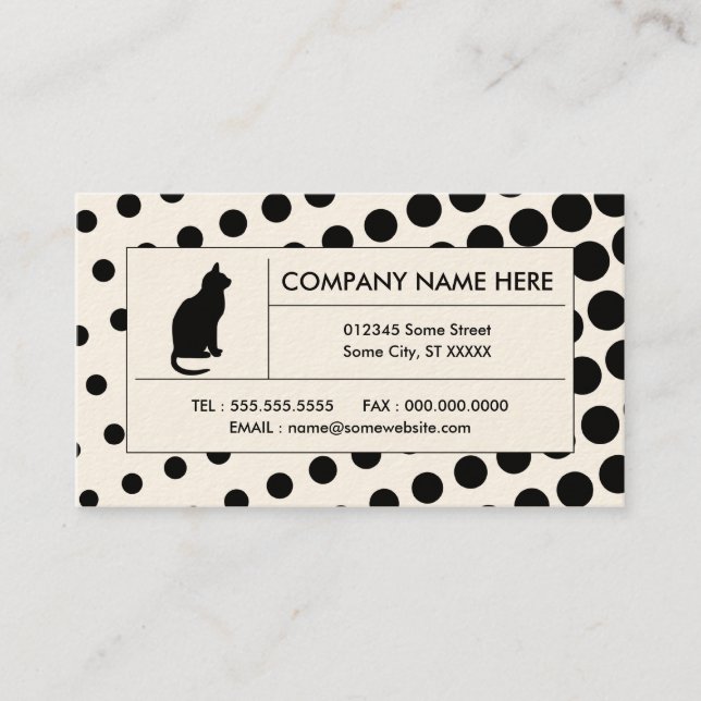 halftone cat business card (Front)