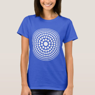 Halftone Circle 01 - White on Dark T-Shirt