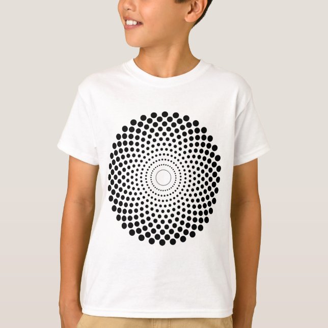 Halftone Circle 02 - Black T-Shirt (Front)