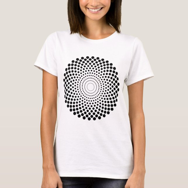 Halftone Circle 02 - Black T-Shirt (Front)