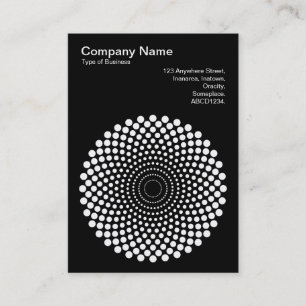 Halftone Circle 02 - White on Black Business Card
