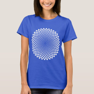 Halftone Circle 02 - White on Dark T-Shirt