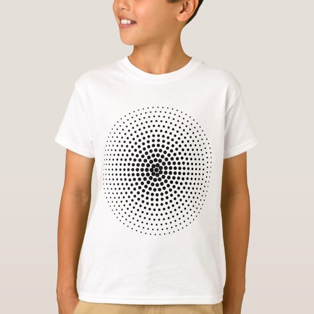 Halftone Circle 03 - Black T-Shirt (Front)
