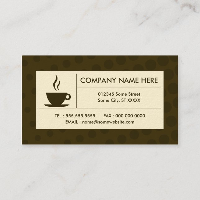 halftone coffee business card (Front)