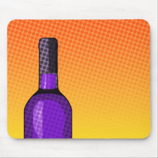 halftone comic wine glass and bottle mouse pad