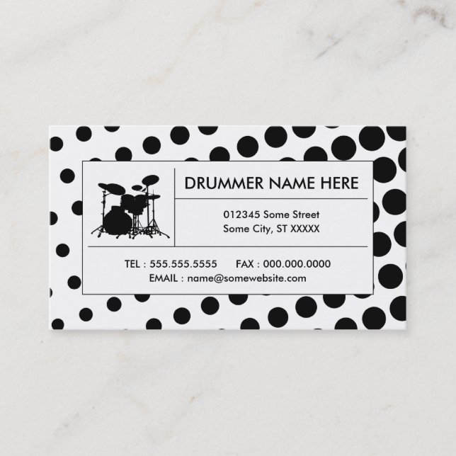 halftone drums business card (Front)