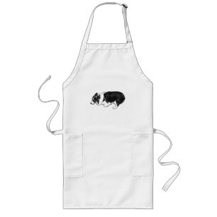 Halftone helper in the kitchen long apron