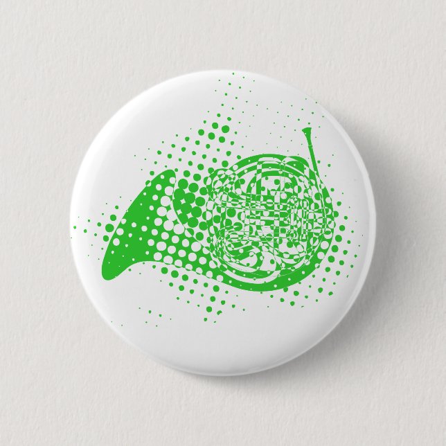 Halftone Horn 2 Inch Round Button (Front)