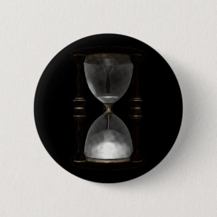 Halftone Hourglass Sand Timer 2 Inch Round Button