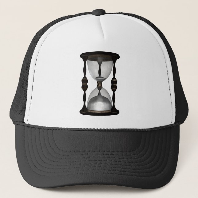 Halftone Hourglass Sand Timer Trucker Hat (Front)