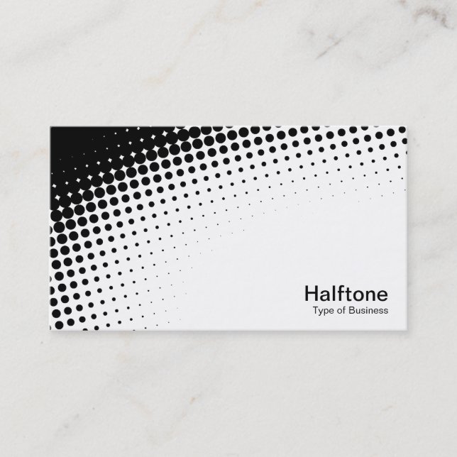 Halftone Illuminated - Black and White Business Card (Front)