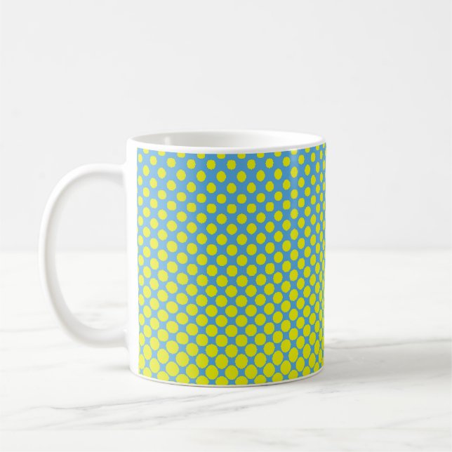 Halftone illustrationpop, art, pattern, comic, gra coffee mug (Left)