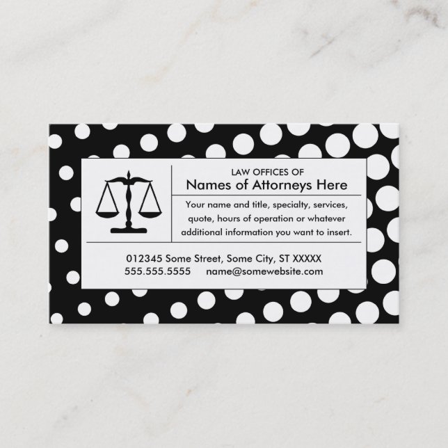 halftone justice scale business card (Front)