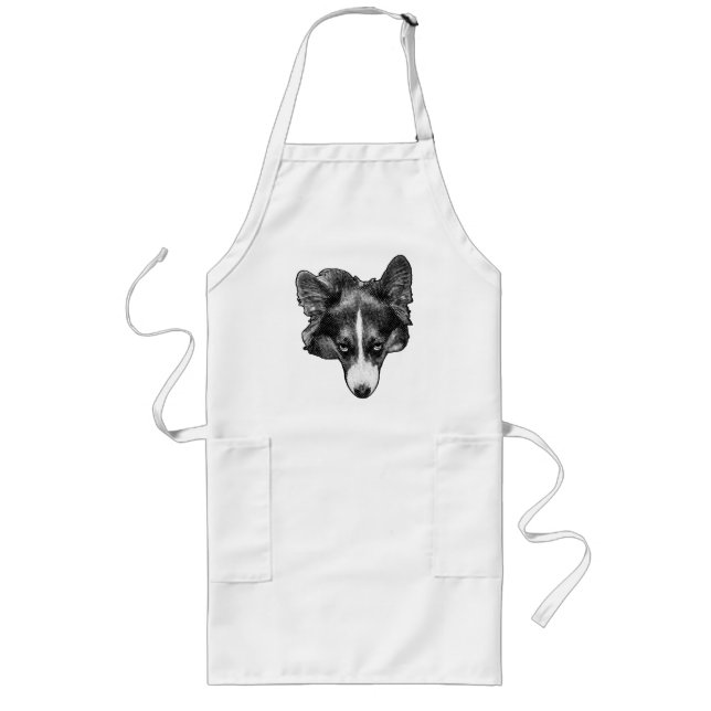 halftone kitchen gaze long apron (Front)