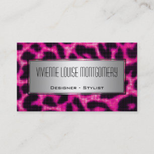 Halftone Leopard Print Professional Business Card